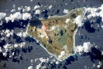Uninhabited Malden Island UK Hydrogen Bomb Test Site taken from the ISS 