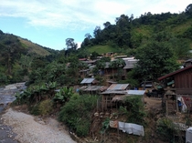 Unknown Village on Nam Ngiap River Laos 