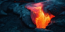 Up close and personal with a lava flow on the Big Island of Hawaii 
