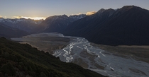 Upper reaches of the Waimakariri River Canterbury New Zealand 