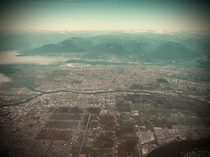 Vancouver from the window of a plane