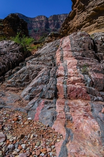 Vein of potassium feldspar in the Grand Canyon 