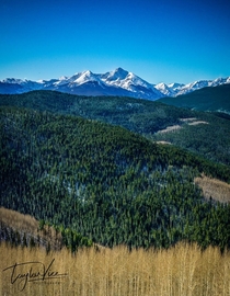 Vertical panorama off the slopes of Vail Colorado 