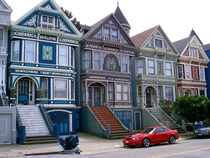 Victorian homes in the Haight-Ashbury neighborhood of San Francisco California USA