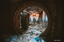 View from inside a -year-old vault in an abandoned Bank 