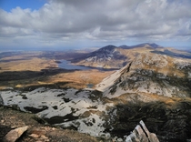 View from Mount Errigal Donegal Ireland 