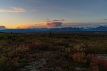 View from my tent camping off the Denali Highway Alaska Love the fall colors 