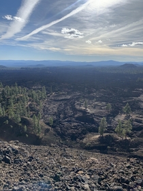 View from old Volcano rim Southeast of Medicine Lake  from me x California