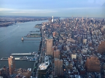View from One WTC of Manhattan Hudson River and part of New Jersey