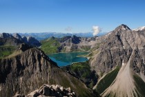 View from Saulakopf mountain in Austrian Alps 