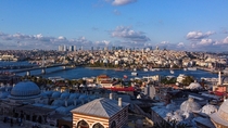 View from Sleymaniye Mosque Istanbul Turkey