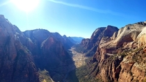 View from the top of Angels Landing Zion National Park 