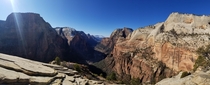 View from top of Angels Landing Zion National Park 