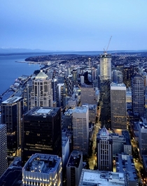 View from top of Columbia Tower Seattle WA 