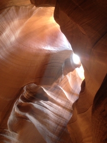 View looking up in Antelope Canyon Page AZ 