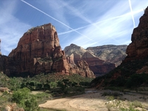 View of Angels Landing on a gorgeous spring day - Zion National Park What a hike 