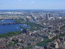 View of Boston MA from the observation deck