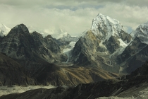 View of Cholatse from Renjo La Pass in Sagarmatha NP Nepal 