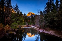 View of Half Dome in Yosemite National Park CA USA 