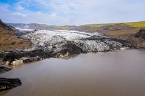 View of Slheimajkull glacier in Iceland 