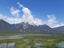View of the Athabasca River in Jasper National Park 
