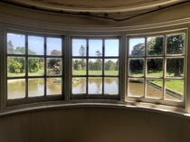 View of the garden from inside a beautiful abandoned house I recently explored in the UK Everything always looks better in the sun More info in comments 