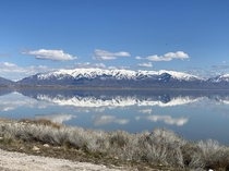 View of the Salt Lake Valley from Antelope Island Utah OC  x 