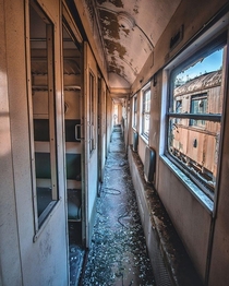 View through Abandoned Train