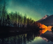 Views of the Aurora at the Eklutna Tailrace in Alaska  OC