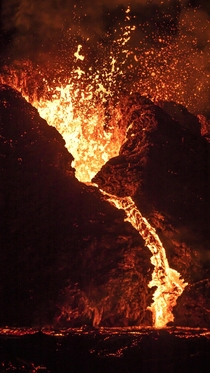 Volcanic Eruption at Mount Fagradalsfjall Iceland OC 