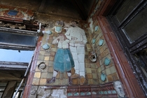 Wall tiles of an old tuberculosis hospital 