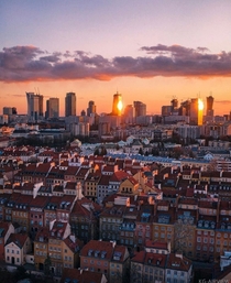 Warsaw at dusk Poland