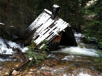 Washed out building from a Montana ghost town