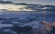 Wastelands of the North Viewed From the Top of a Fell in Lapland Finland  x