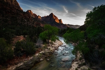 Watchman Sunset Zion National Park Utah  by David Frey 