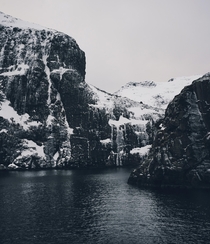 Water and mountains Lofoten Norway 
