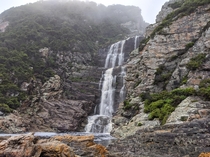 Waterfall at end of Otter Trail Tsitsikamma Section of Garden Route National Park South Africa 