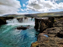 Waterfall called Goafoss in north-east of Iceland 