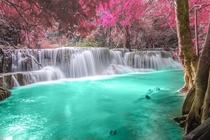 Waterfall in Kanchanaburi national park Thailand 