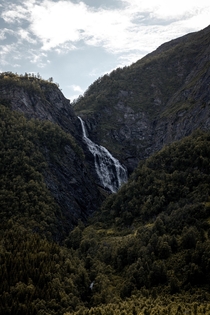 Waterfall in Lyngen Alps Norway 