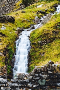 Waterfall on the Llanberris pass Snowdonia UK 
