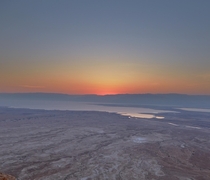 We were rewarded witnessing a truly Martian sunrise over the desert and the Dead Sea after weary climbing atop Masada in Israel 