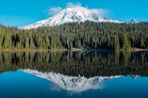 Well named Reflection Lake in Mount Rainier National Park WA 