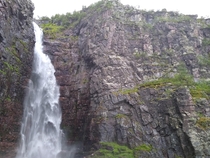 Went on a hiking trip with my family last year visited Swedens longest waterfall Njupskr at m m freefall Njupeskr Fulufjllets National Park Dalarna Sweden 
