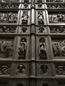 West Doors of Saint Isaacs Cathedral Isaakievskiy Sobor in Saint Petersburg Russia 