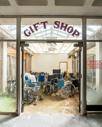 Wheelchair Gift Shop at an abandoned hospital in Massachusetts 