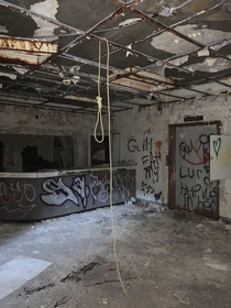 When you walk into an abandoned asylum and this is the first thing you see 