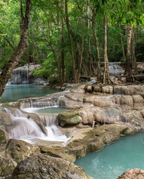 Where fairies live in Thailand at Erawan Falls National Park  gsrinehart