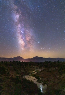Where the Milky Way and the creek meet Photo taken at Hot Creek Geological site south of Mammoth Lakes Ca