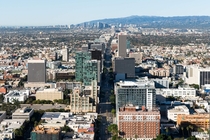 Wilshire Boulevard amp the Century City Skyline in Los Angeles California